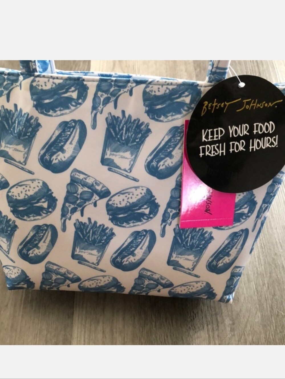 Betsy Johnson Fast Food Print Insulared Tote Nwt - Picture 2 of 3